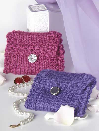 Knit-Look Jewelry Bag