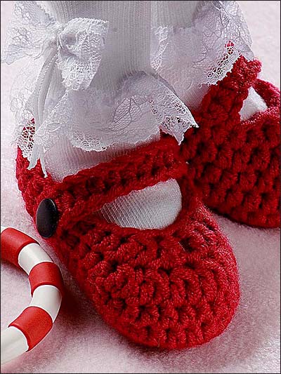Mary Janes Easy Crochet Baby Booties
