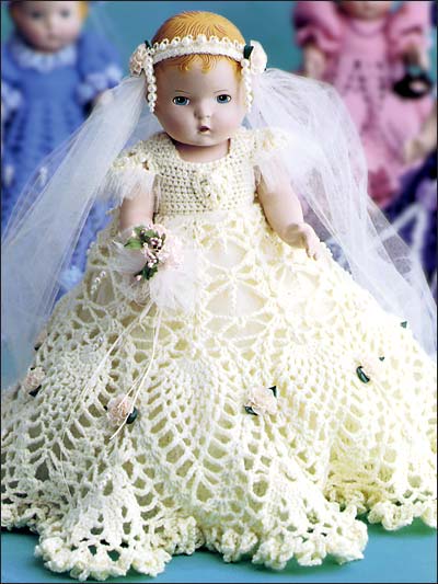 Crochet bride dress for dolls  VERY EASY (portuguese) 